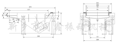 瀝水篩|瀝水振動篩|瀝水振動輸送機(jī)外形示意圖-同鑫振動機(jī)械