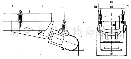 GZ系列電磁振動給料機(jī)產(chǎn)品外形尺寸圖-同鑫振動機(jī)械